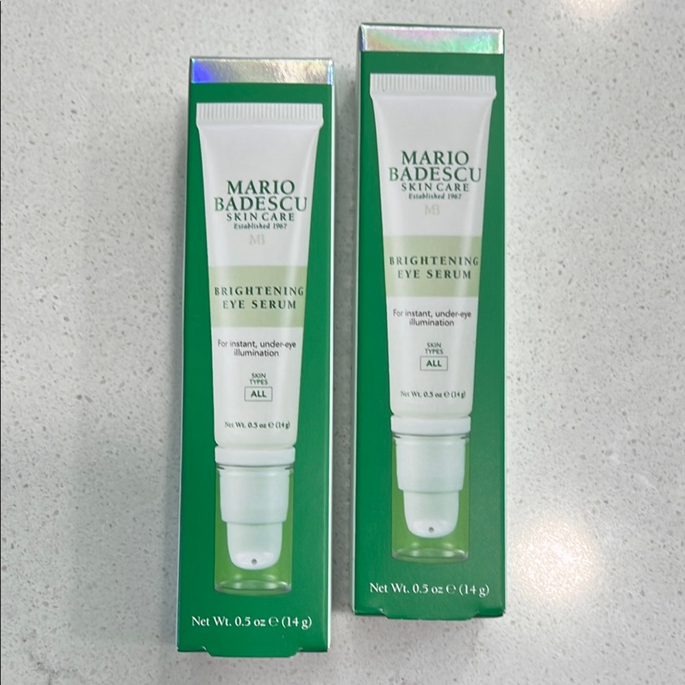 2 bottles of Mario Badescu Brightening Eye Serum - White and Green 2 bottles